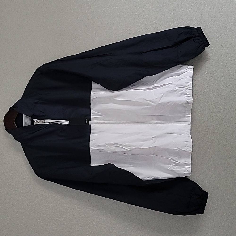 Bugatchi Mens Color Block White/Night Blue Large Jacket